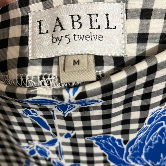 LABEL by 5 twelve Prince of Wales Check Floral Business Office Pencil Skirt Sz-M - Picture 6 of 8